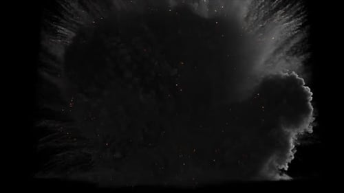 Explosión masiva vista de cerca, fondo transparente