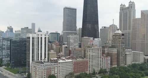 Aerial view of Chicago downtown, United States.
