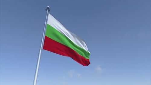 3D Realistic Waving Flag of Bulgaria