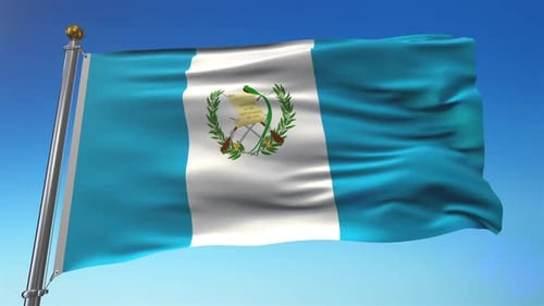 Guatemala National Flag Waving Seamless Loop Animation