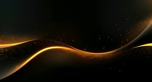 Elegant Golden Waves and Particles Abstract Motion Background