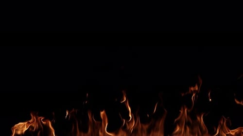 Flames burning brightly on a black background
