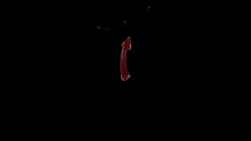 Dynamic Red Liquid Splashing and Flowing Alpha Channel