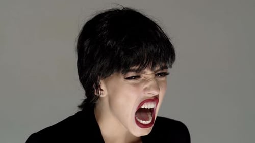 Shouting Mouth Screaming Face Pretty Girl Shouting and Screaming Close Up Open Screaming Mouth