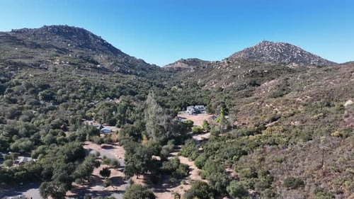 Aerial View of Campsites in the Valley of Dos Picos County Park in Ramona