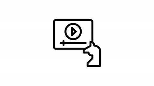 animación de iconos de línea de estrategia