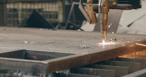 Plasma Cutting Metal CNC Steel Technology Welding Sparks Metalwork Industry