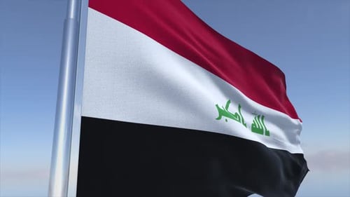 Iraq Flag Background Broadcast Ready 4K