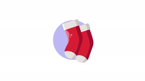 santa socks icon animation motion graphic illustration design video