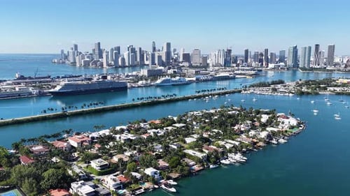 Miami Skyline At Miami In Florida United States.