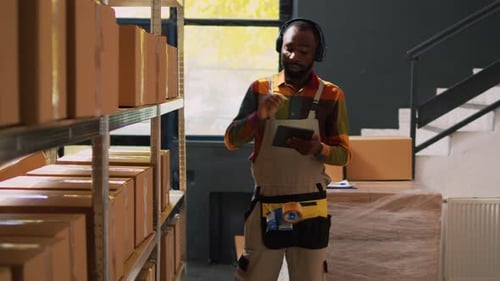 Carefree Adult Having Fun with Inventory