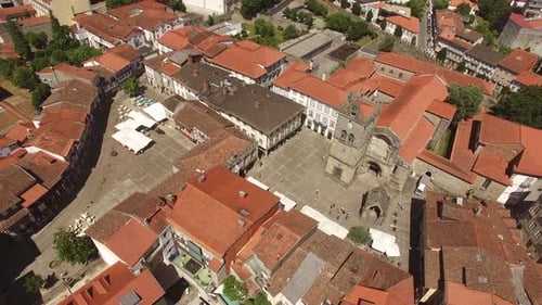 Travel Destination. Famous Historic City Center of Guimarães in Portugal