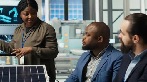 Factory Research and Development Division Scientists Test Solar Panels Materials