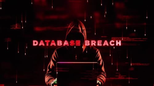 Database Breach Word On Style Hologram Video 02