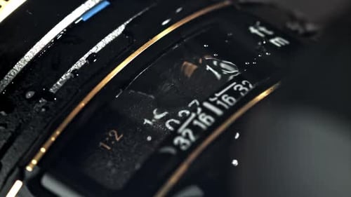 Drops of Rain Fall on the Lens Filmed on a Highspeed Camera at 1000 Fps