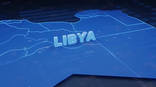 Fond numérique futuriste de la carte de la Libye