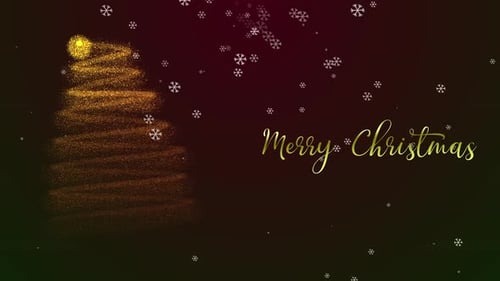 Sparkling Christmas Tree Drawing and Merry Christmas Text Reveal