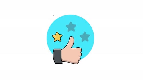 Animated Thumbs Up Icon with Star Rating