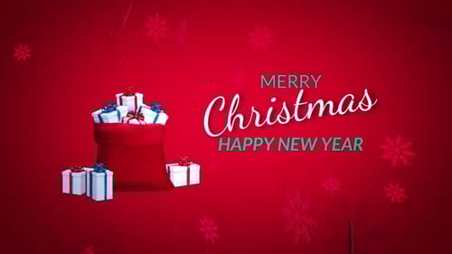 Festive Christmas and New Year Animation with Gifts and Snowflakes