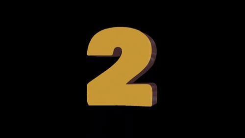 Golden 3D Number Two Countdown Element