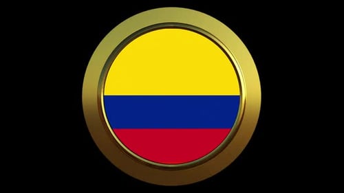 Colombia Flag Alpha Animated Loop Background