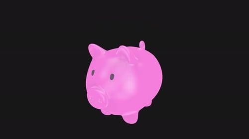 3D Cartoon Piggy Bank Animation 4K