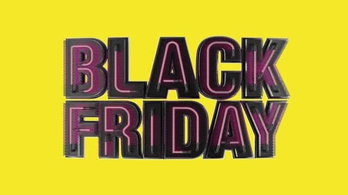 Black Friday Animated Text on Yellow Background