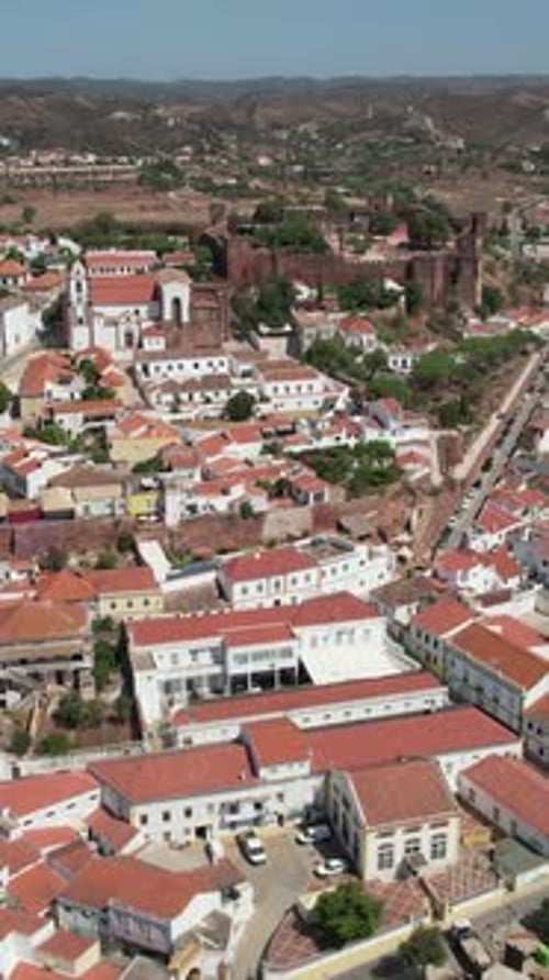 Vertical Video City and Medieval Castle of Silves, Portugal