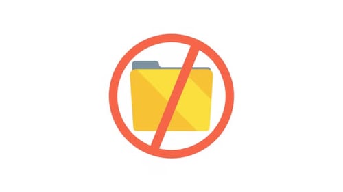 Flat Design Folder Restricted Icon Animation