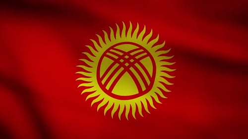 Kyrgyzstan National Flag Waving Loop