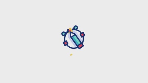 Animated Flat Design Pen Tool Icon