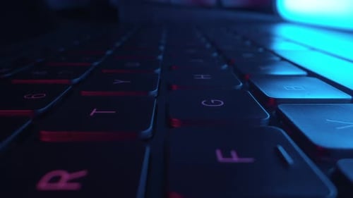 Vista geral da codificação de teclado de laptop para jogos RGB e da tecnologia de proteção à inovação digital de big data