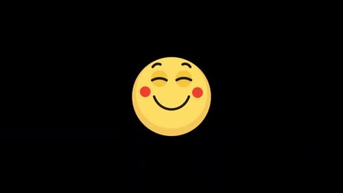 Smiling Blinking Emoji Flat Design Animation