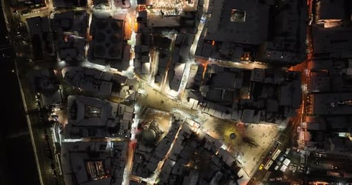 Sarajevo City Hall or National Library in Town Center Aerialhyper Lapse or Time Lapse