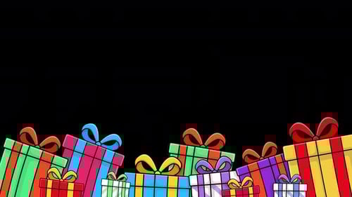 Cajas de regalo de dibujos animados con marco transparente