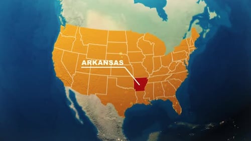 Global Earth Map Zoom to United States with State Highlight