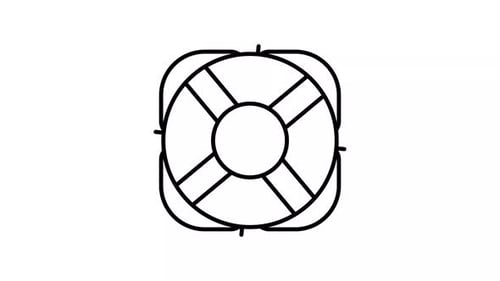 Animated lifebuoy line icon