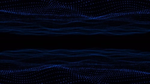 Flowing Blue Particle Waves Futuristic Background