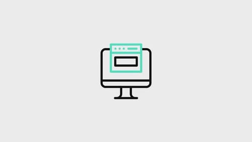Minimalist Animated Computer Monitor with Web Browser Content