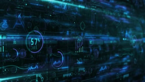 Moving Infographic Data In Virtual Digital Space