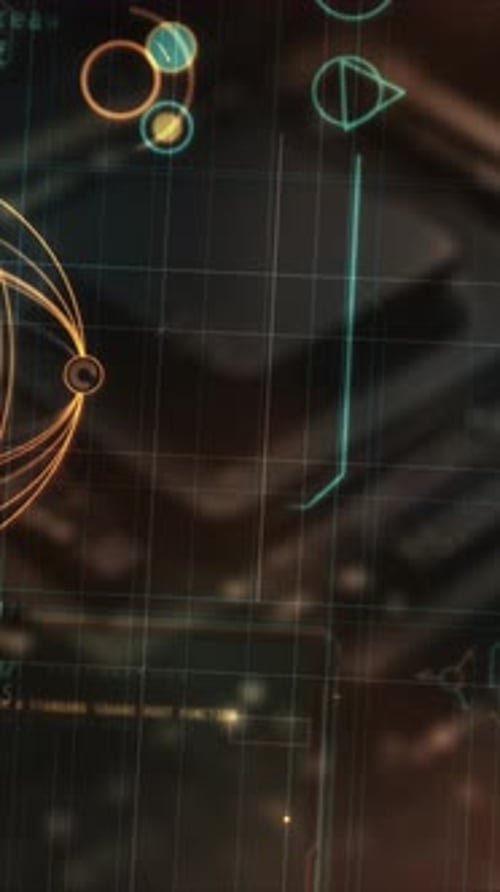 Futuristic Sci-Fi Heads-Up Display with Dynamic Data Animation