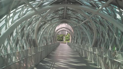 Inside view of Saloma Link Bridge in Kuala Lumpur, Malaysia