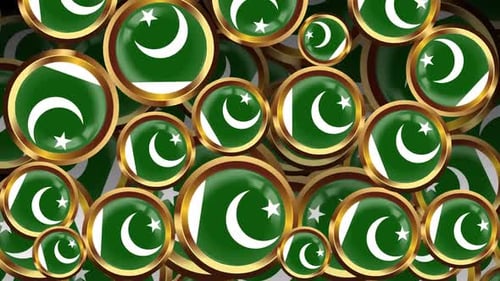 Transition de l'insigne imprimé du drapeau pakistanais