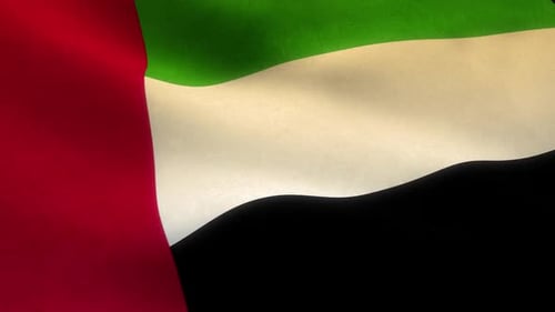 United Arab Emirates Flag Waving Realistic Animation
