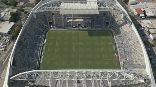Aerial footage of The Bloomfield Stadium in Tel Aviv, Israel