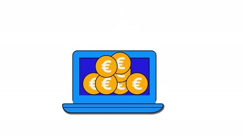Euro falling to laptop