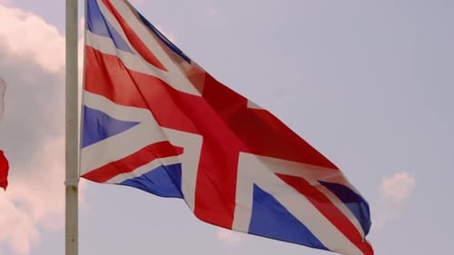 United Kingdom Flag Waves in the Wind