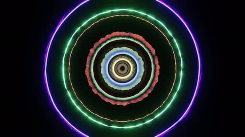 Turquoise And Purple And Orange Glossy Reverse Propeller Mechanism Background Vj Loop In 4K