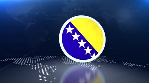 Modern Glossy Circle Reveal with Digital World Map