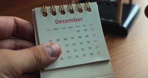 December Calendar Date Marked with Pen